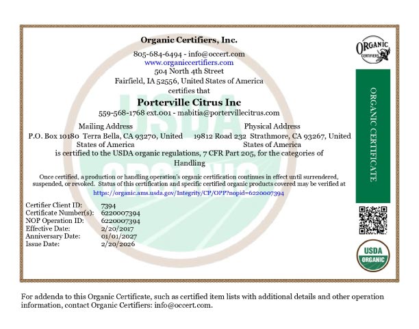 Organic Certification 2026